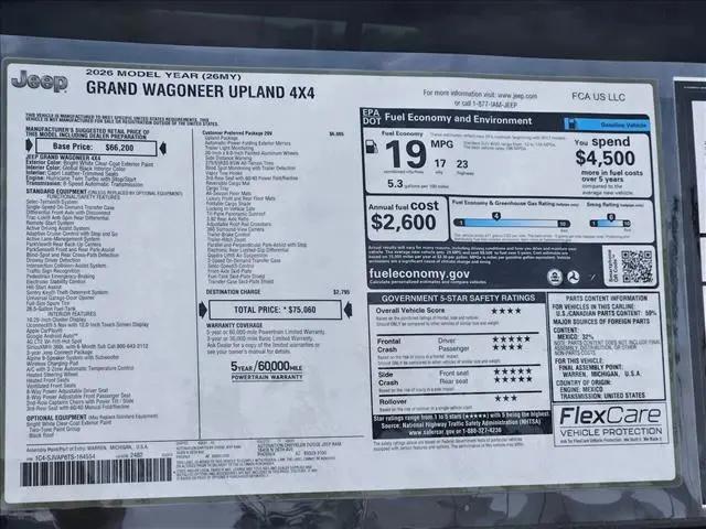 2026 Jeep Grand Wagoneer Upland 4x4