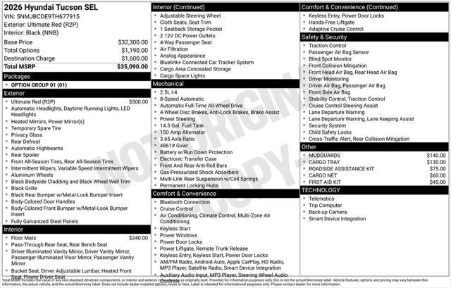 2026 Hyundai Tucson SEL