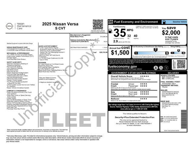 2025 Nissan Versa 1.6 S