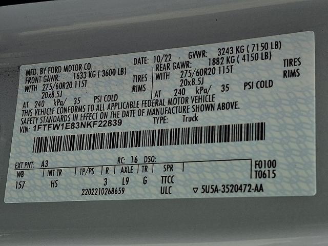 2022 Ford F-150 LARIAT