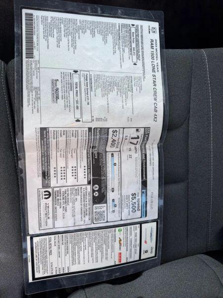 2022 Ram 1500 Lone Star Crew Cab 4x2 5'7" Box