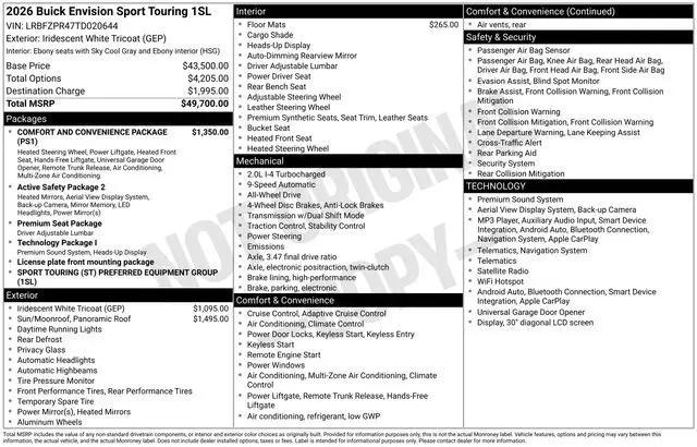 2026 Buick Envision Sport Touring AWD