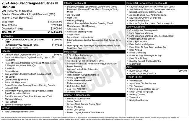 2024 Jeep Grand Wagoneer Series III Obsidian 4x4