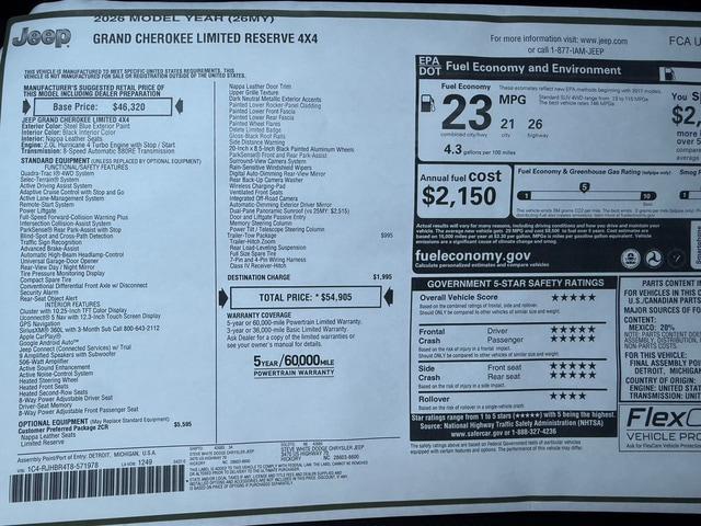 2026 Jeep Grand Cherokee Limited Reserve