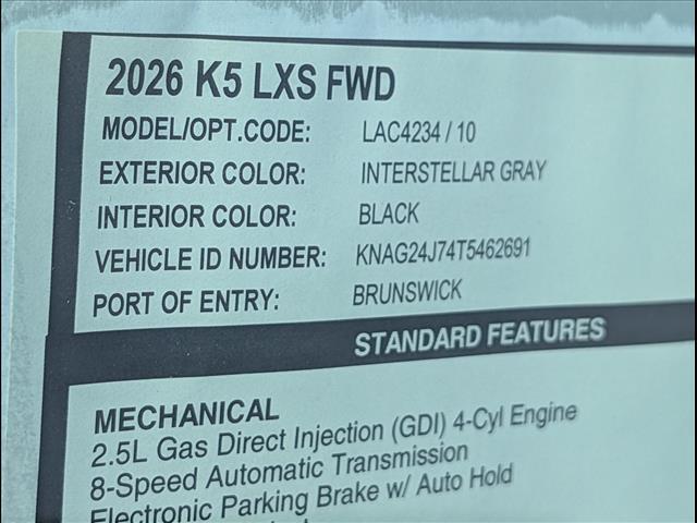 2026 Kia K5 LXS FWD