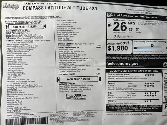 2026 Jeep Compass Latitude Altitude