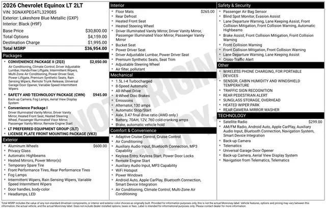 2026 Chevrolet Equinox AWD LT