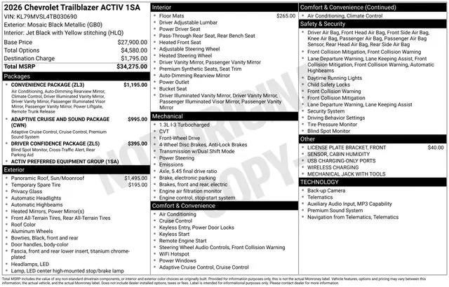 2026 Chevrolet TrailBlazer FWD ACTIV