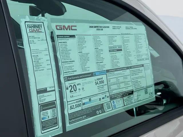2026 GMC Canyon Elevation, RWD