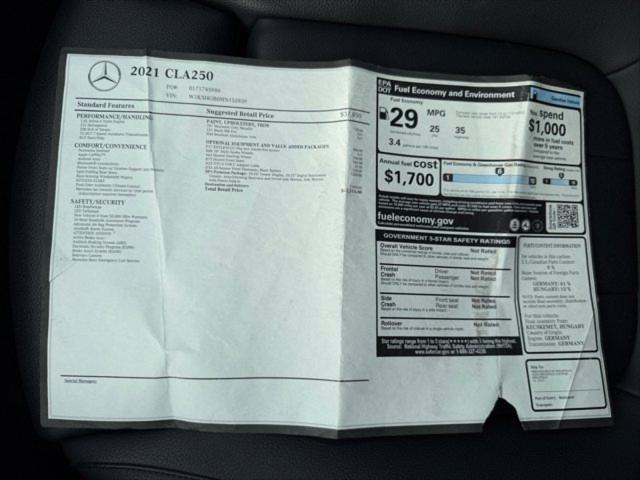 2021 Mercedes-Benz CLA CLA 250 , Premium Package
