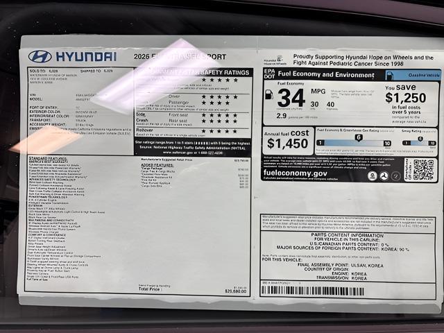 2026 Hyundai Elantra SEL Sport