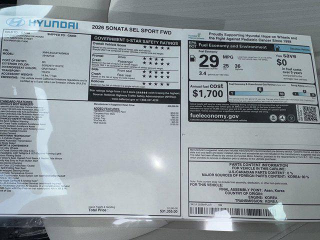 2026 Hyundai Sonata SEL Sport