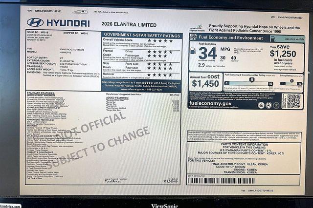 2026 Hyundai Elantra Limited