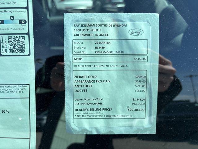 2026 Hyundai Elantra Hybrid Blue