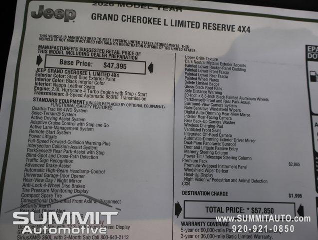 2026 Jeep Grand Cherokee L Limited Reserve 4x4