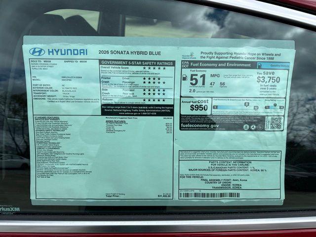 2026 Hyundai Sonata Hybrid Blue