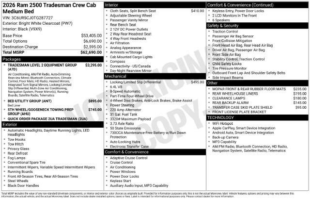 2026 Ram 2500 Tradesman Crew Cab 4x4 64 Box