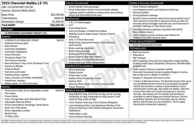 2023 Chevrolet Malibu FWD 1FL