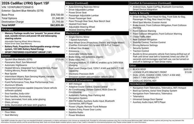 2026 Cadillac iQ Sport AWD