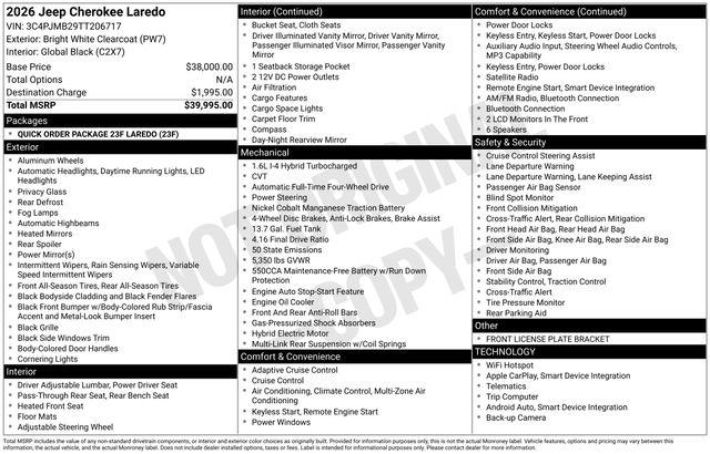 2026 Jeep Cherokee Laredo 4x4