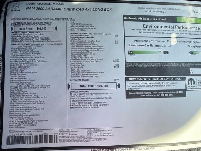 2026 Ram 3500 Laramie Crew Cab 4x4 8' Box
