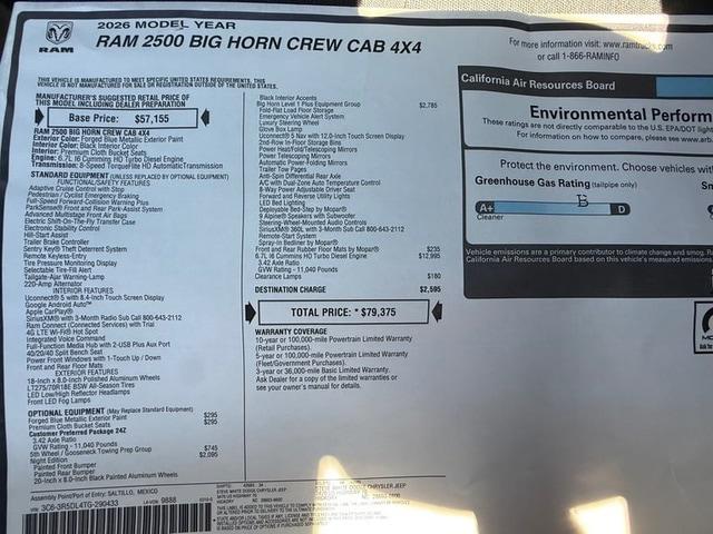 2026 Ram 2500 Big Horn Crew Cab 4x4 64 Box