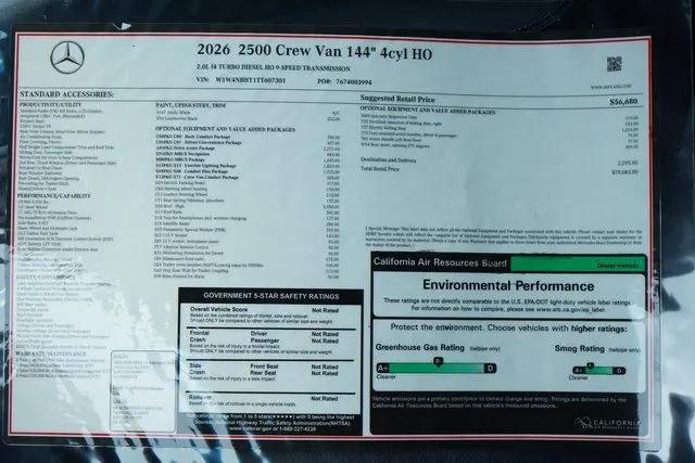 2026 Mercedes-Benz Sprinter 2500 Standard Roof 4-Cyl Diesel HO