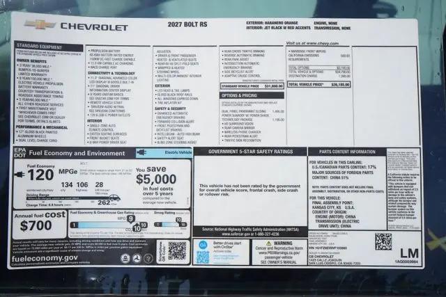 2027 Chevrolet Bolt RS FWD