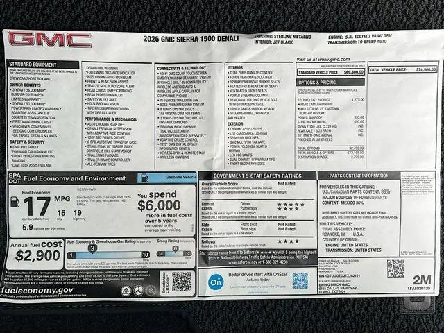 2026 GMC Sierra 1500 Crew Cab, Short Bed, Denali, 4WD