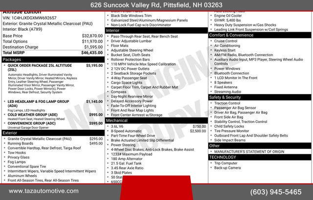 2021 Jeep Wrangler Sport Altitude 4x4