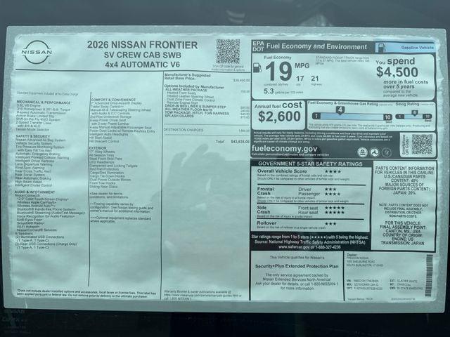 2026 Nissan Frontier Crew Cab SV 4x4