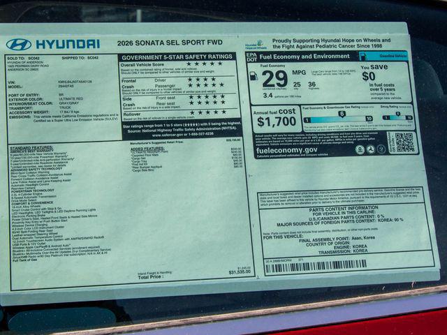 2026 Hyundai Sonata SEL Sport