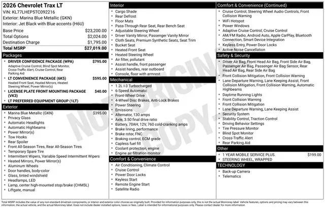 2026 Chevrolet Trax FWD LT