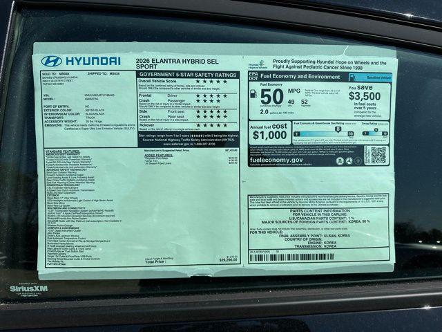 2026 Hyundai Elantra Hybrid SEL Sport