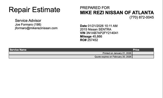 2015 Nissan Sentra SV
