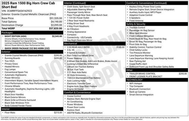 2025 Ram 1500 Big Horn Crew Cab 4x4 57 Box