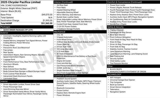 2025 Chrysler Pacifica Limited for sale in Eau Claire, WI