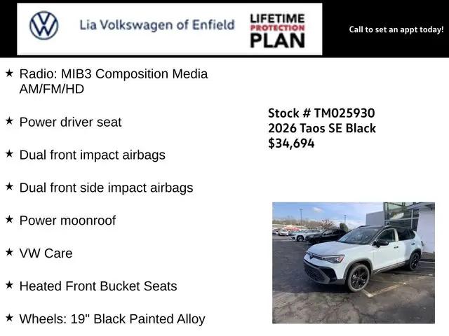 2026 Volkswagen Taos SE Black