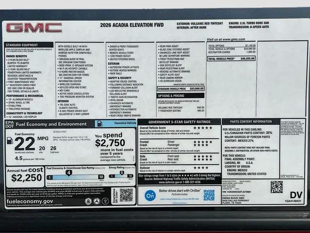 2026 GMC Acadia Elevation FWD