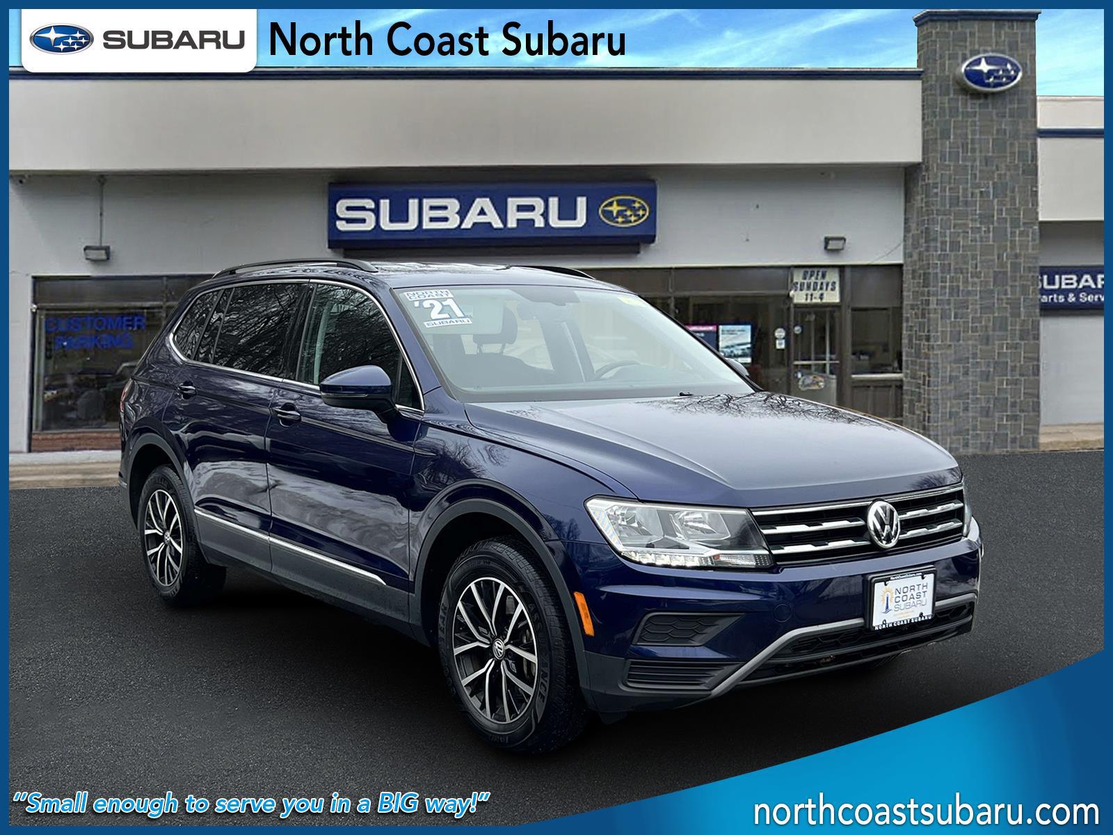 Atlantic Blue Metallic 2021 Volkswagen Tiguan SE 4Motion SUV / Crossover All-Wheel Drive 8-Speed Automatic