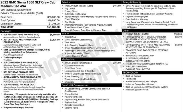 2022 GMC Sierra 1500 4WD Crew Cab Standard Box SLT for sale in Eau Claire, WI