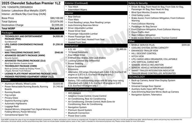 2025 Chevrolet Suburban 4WD Premier