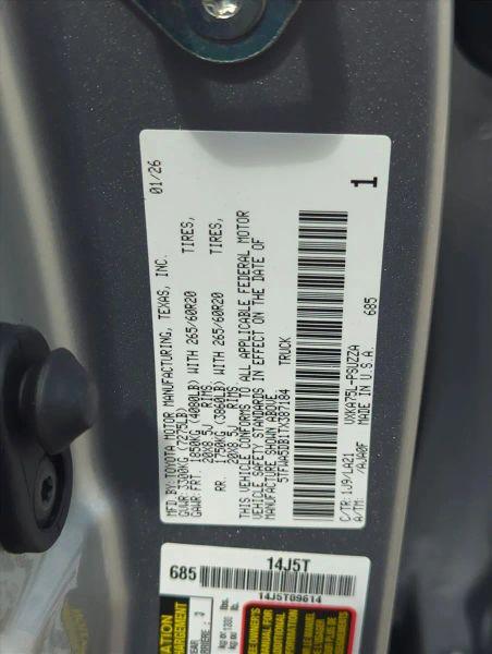 2026 Toyota Tundra Platinum CrewMax 5.5' Bed