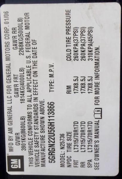 2006 HUMMER H2 SUT