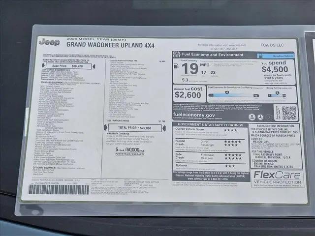 2026 Jeep Grand Wagoneer Upland 4x4