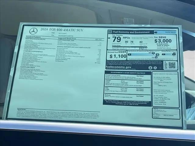 2026 Mercedes-Benz EQS 400 EQS 400
