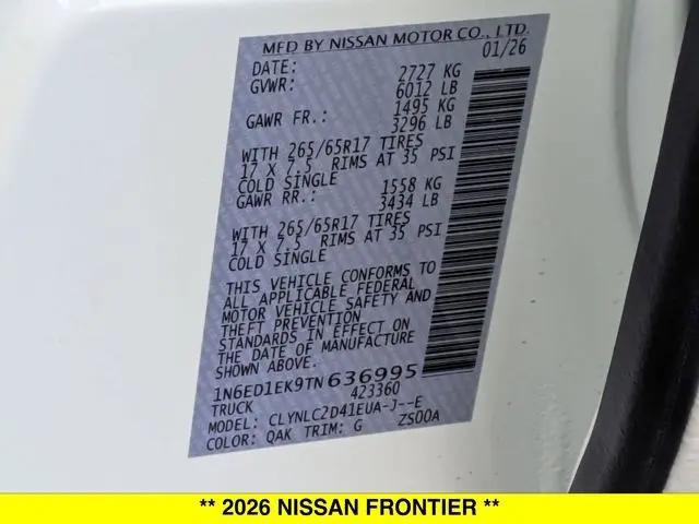 2026 Nissan Frontier Crew Cab SV 4x4