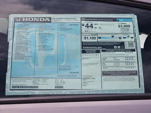 2026 Honda Accord Sedan Sport
