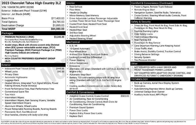 2023 Chevrolet Tahoe 4WD High Country