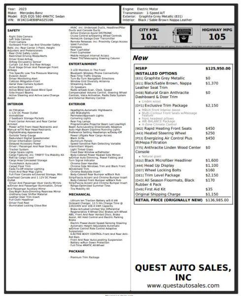 2023 Mercedes-Benz EQS 580 4MATIC